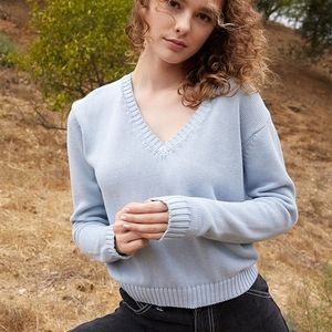 John Galt Leigh Light Blue 100% Cotton Sweater S